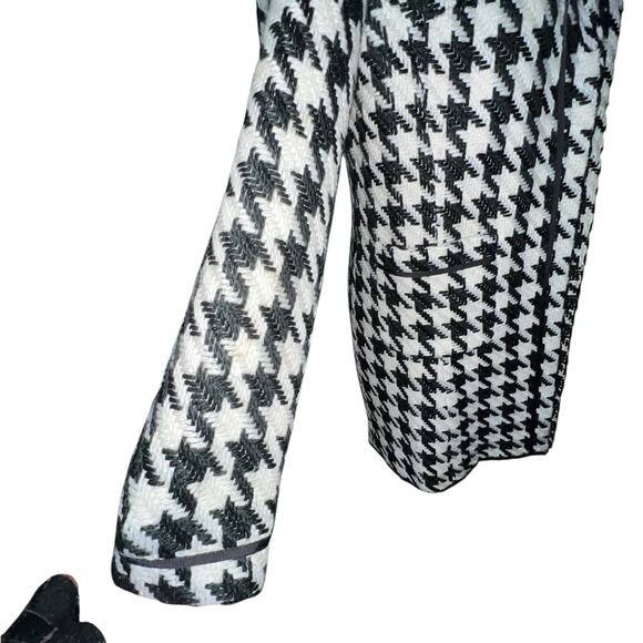 Wool Blend Houndstooth Vintage Classic Timeless Capsule Luxury Coat 6 - Picture 6 of 16